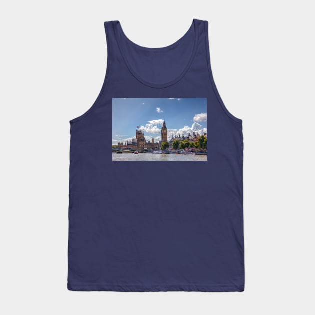 The Houses Of Parliament And Big Ben Clock, London, UK Tank Top by tommysphotos